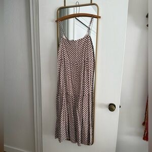 Abercrombie & Fitch Trapeze Tiered Midi Dress (Checkered)
